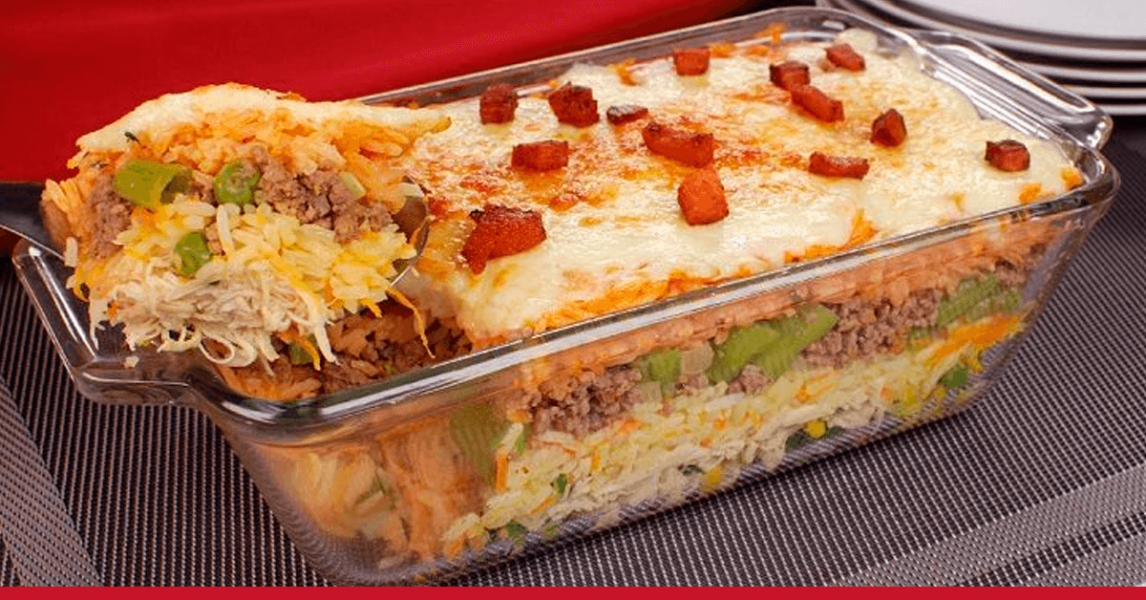 Arroz quatro camadas